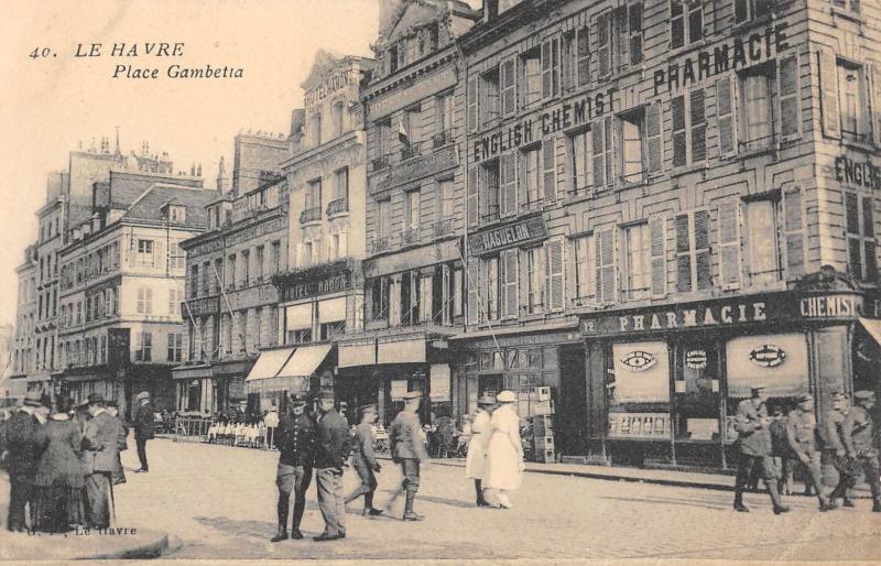 Carte postale ancienne Le Havre - Place Gambetta au Havre