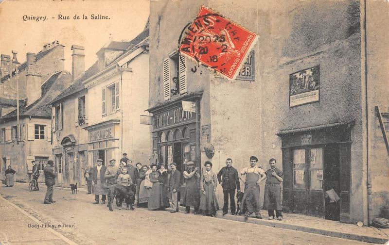 Carte postale ancienne Quingey - Rue De La Saline à Quingey