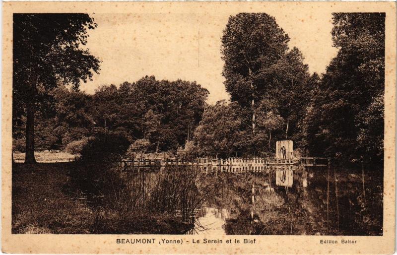 Carte postale ancienne Beaumont le Serein et le Bief à Beaumont