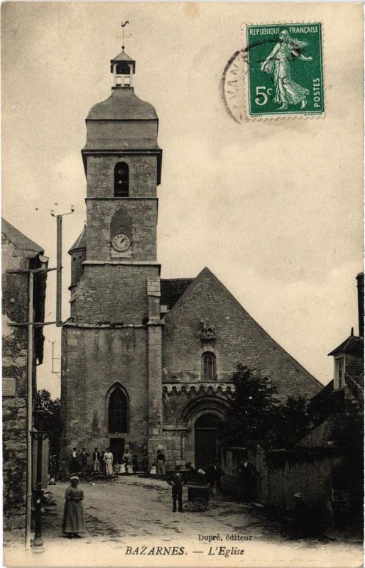 Carte postale ancienne Bazarnes eglise à Bazarnes