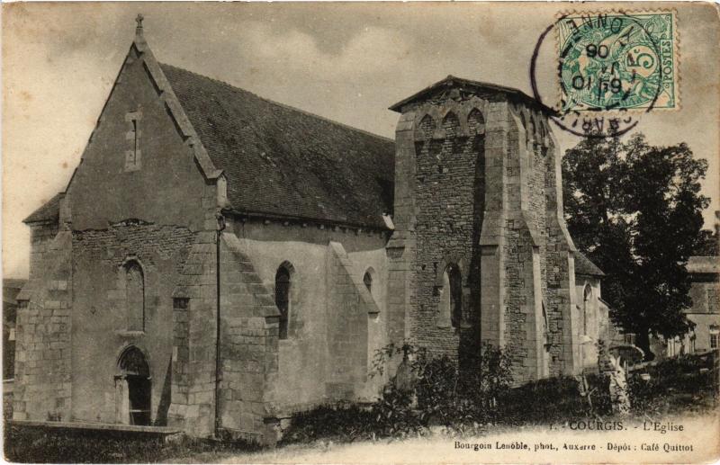 Carte postale ancienne Courgis eglise à Courgis