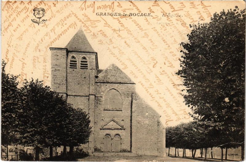 Carte postale ancienne Granges le Bocage eglise