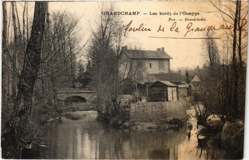 Carte postale ancienne Grandchamp les bords de l'Ouanne à Ouanne