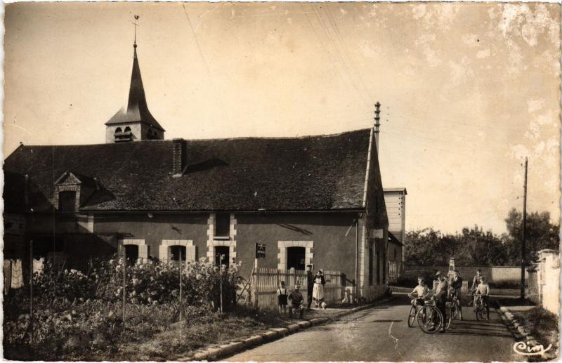 Carte postale ancienne Flacy Cafe de la Mairie à Flacy