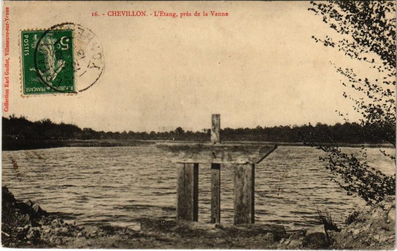 Carte postale ancienne Chevillon etang à Villon