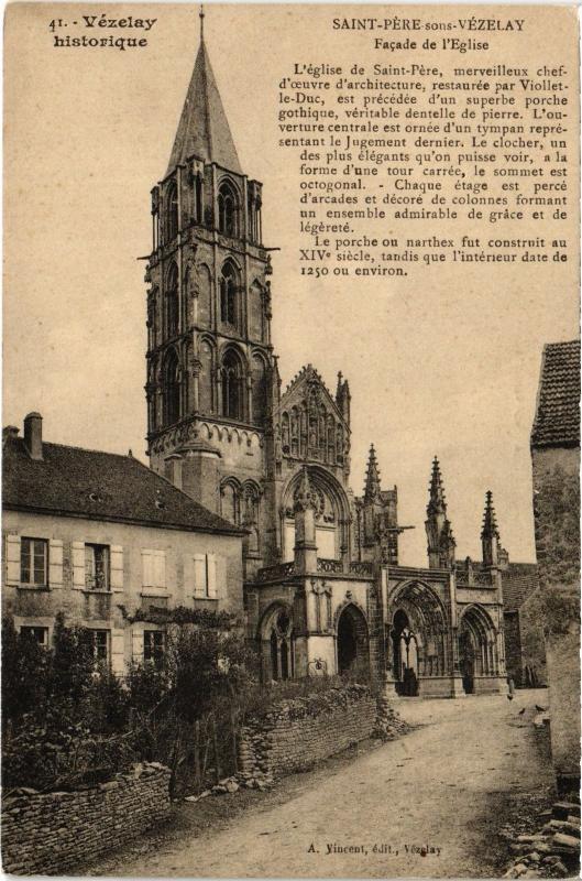Carte postale ancienne Vezelay Eglise