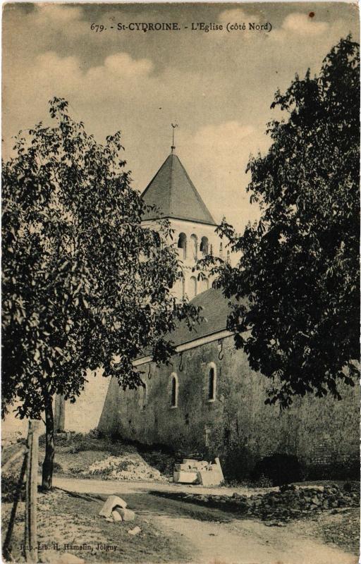 Carte postale ancienne St Cydroine eglise