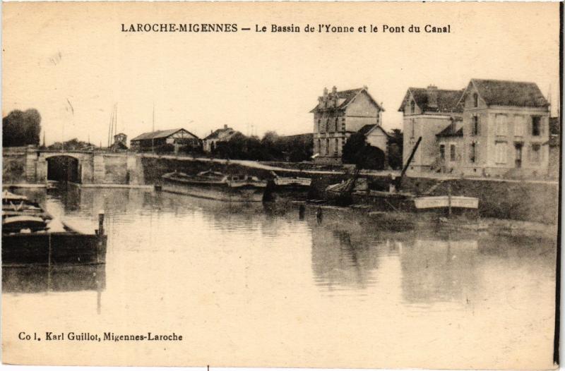 Carte postale ancienne Laroche Migennes Bassin de l'Yonne à Migennes