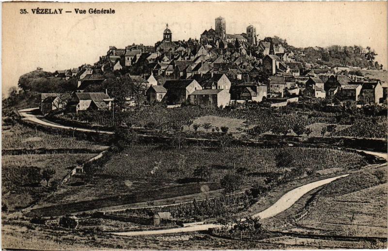Carte postale ancienne Vezelay vue generale