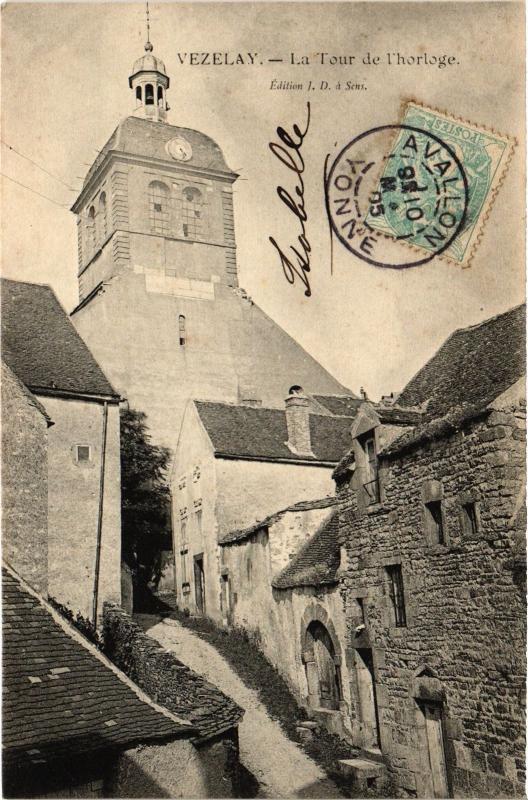 Carte postale ancienne Vezelay Tour de l'Horloge