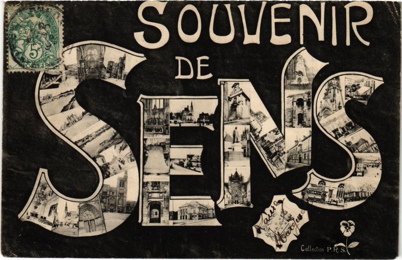 Carte postale ancienne Sens souvenir