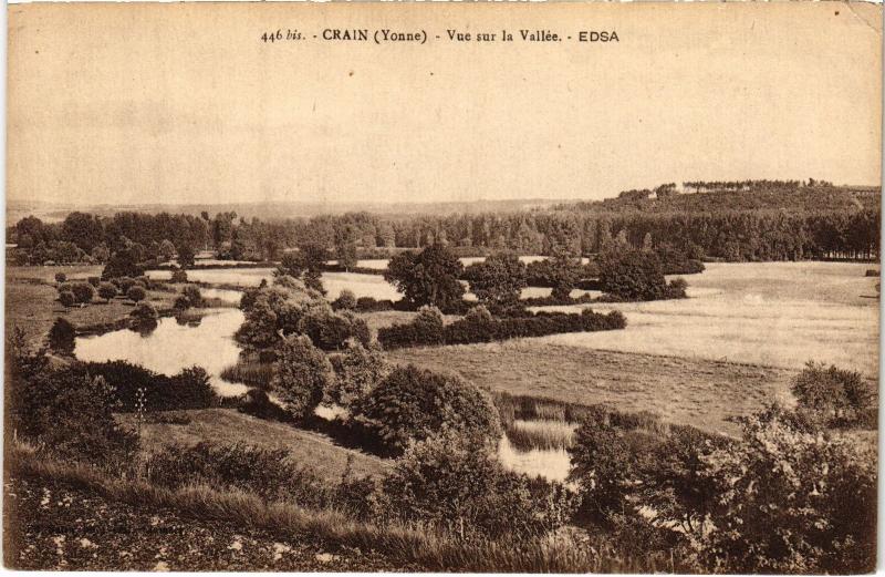 Carte postale ancienne Crain vue sur la Vallee à Crain