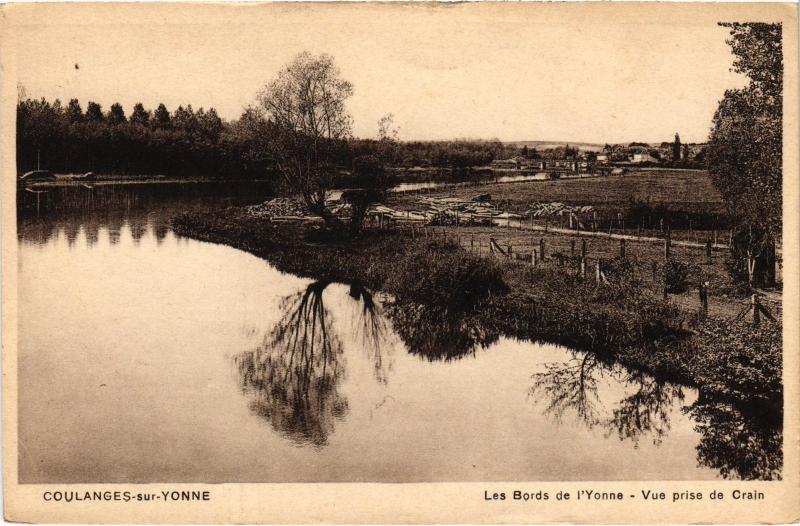 Carte postale ancienne Crain Bords de l'Yonne à Crain