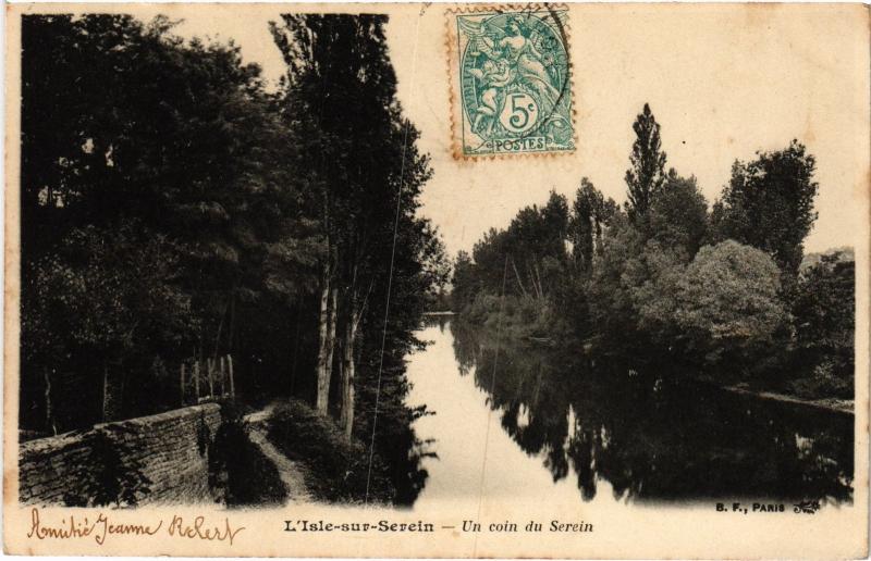 Carte postale ancienne L'Isle sur Serein un coin du Serein à L'Isle-sur-Serein