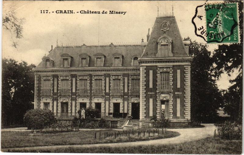Carte postale ancienne Crain Chateau de Misery à Crain