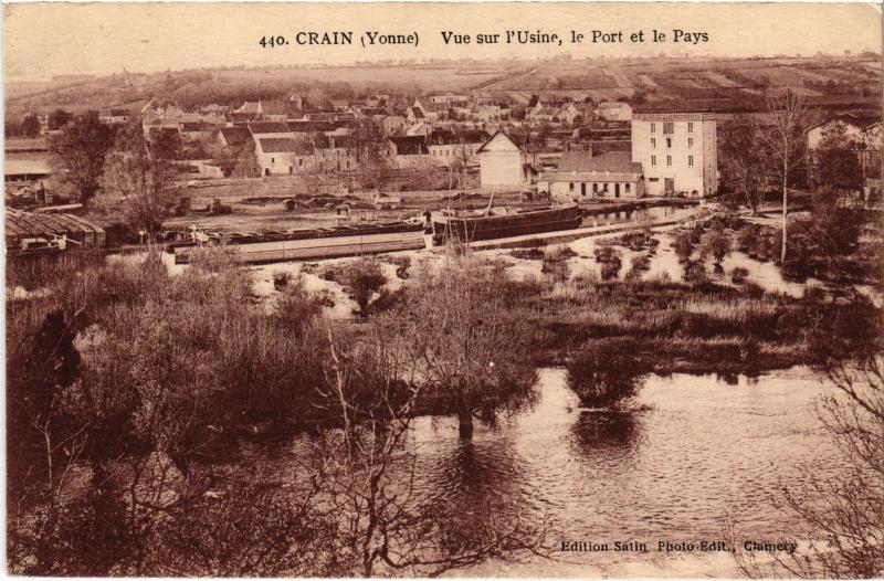 Carte postale ancienne Crain vue sur l'Usine à Crain