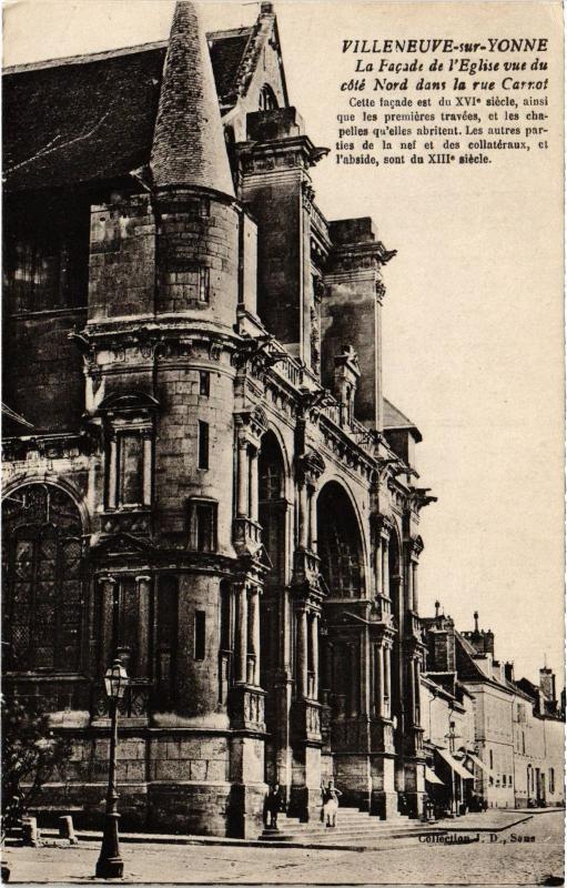 Carte postale ancienne Villeneuve sur Yonne eglise à Villeneuve-sur-Yonne