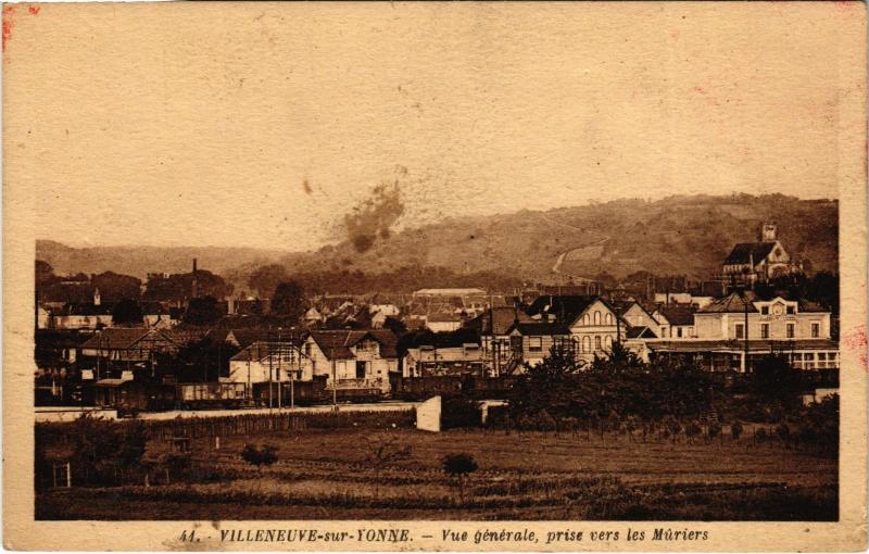 Carte postale ancienne Villeneuve sur Yonne vue generale à Villeneuve-sur-Yonne