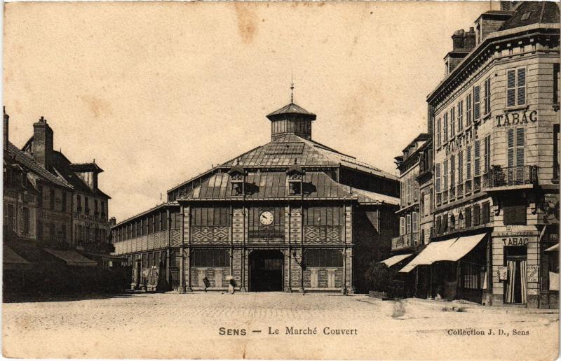 Carte postale ancienne Sens Marche Couvert