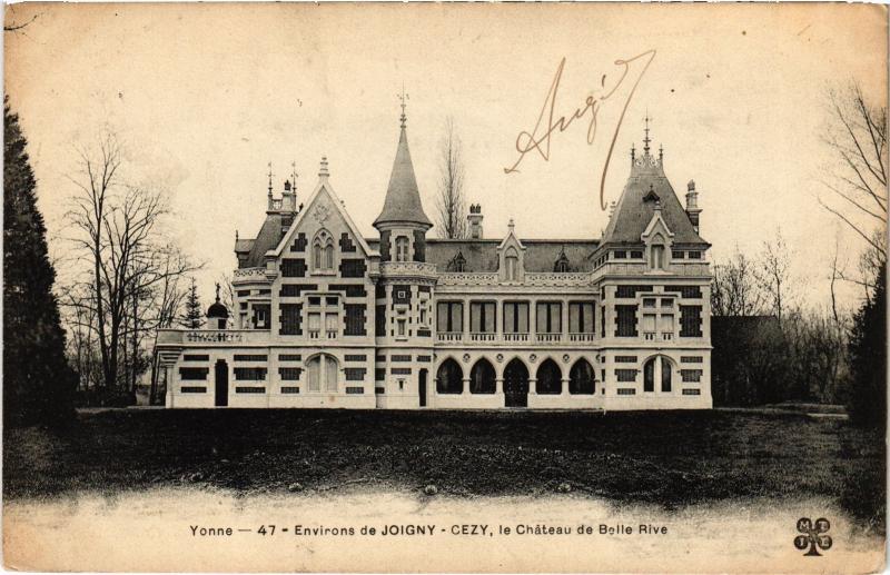Carte postale ancienne Cezy Chateau de Belle rive