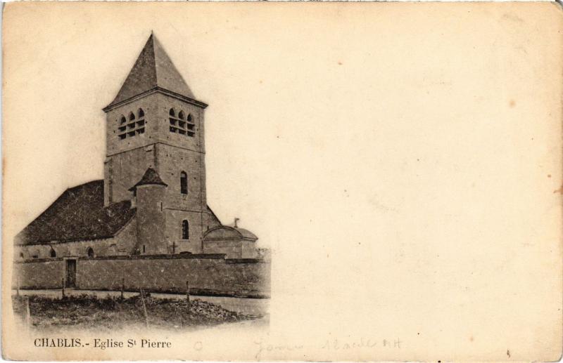Carte postale ancienne Chablis Eglise Saint-Pierre à Chablis
