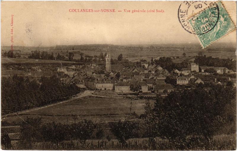 Carte postale ancienne Coulanges sur Yonne vue generale à Coulanges-sur-Yonne
