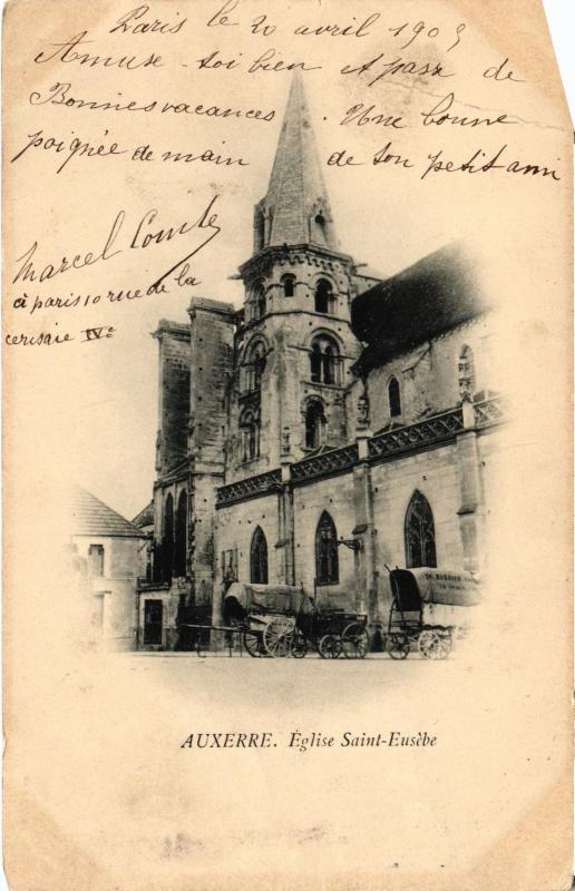 Carte postale ancienne Auxerre Eglise Saint-Eusebe à Auxerre