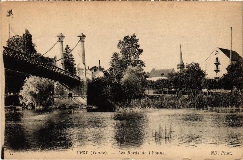 Carte postale ancienne Cezy les bords de l'Yonne
