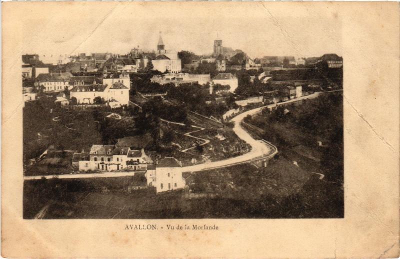 Carte postale ancienne Avallon vue de la Morlande à Avallon
