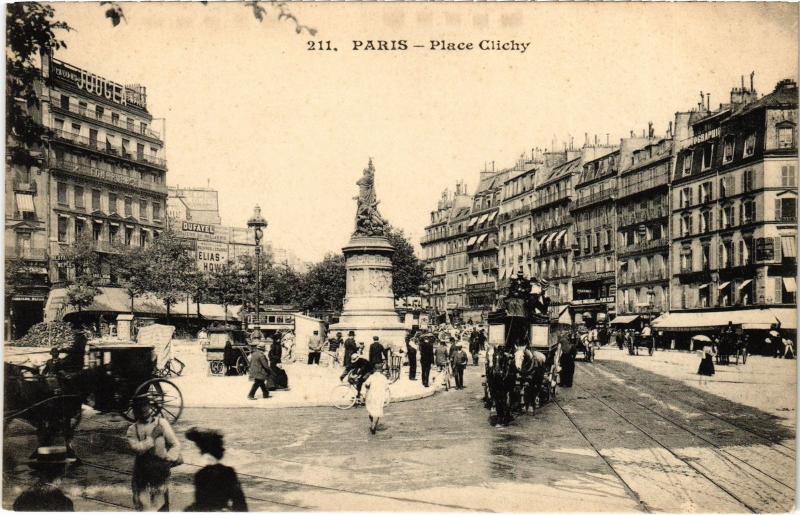 Carte postale ancienne Paris Place Clichy