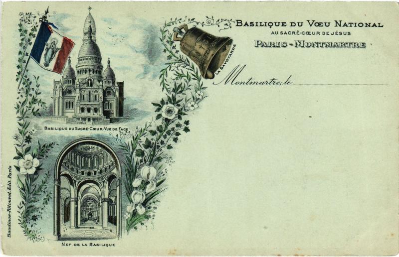 Carte postale ancienne Basilique du Voeu National au Sacré-Coeur de Jésus à Paris 18e