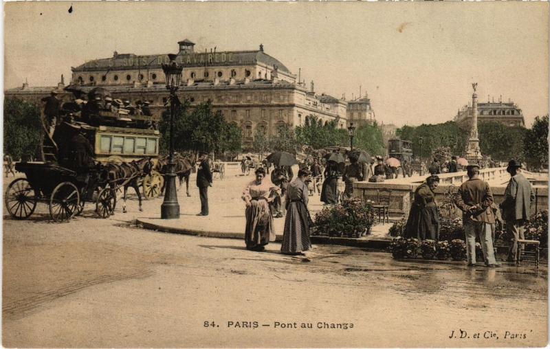 Carte postale ancienne Paris Pont au Change