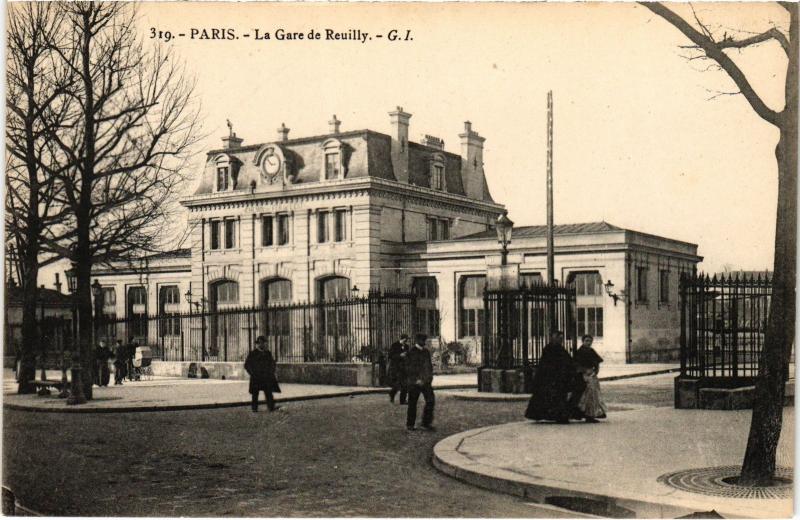 Carte postale ancienne Paris 12e Gare de Reuilly à Paris 12e