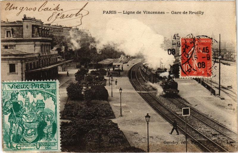 Carte postale ancienne Ligne de Vincennes - Gare de Reuilly à Paris 12e