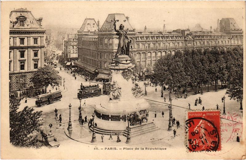 Carte postale ancienne Paris Place de la République