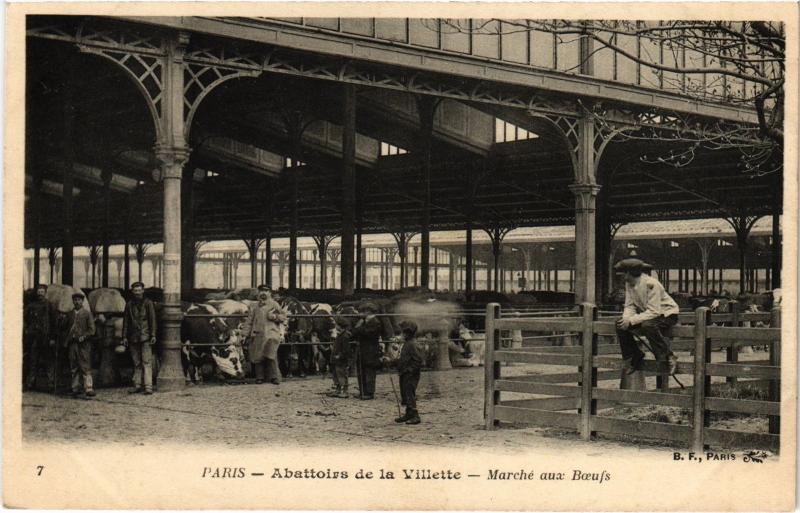 Carte postale ancienne Abattoirs de la Villette - Marché aux Boeufs à Paris 19e