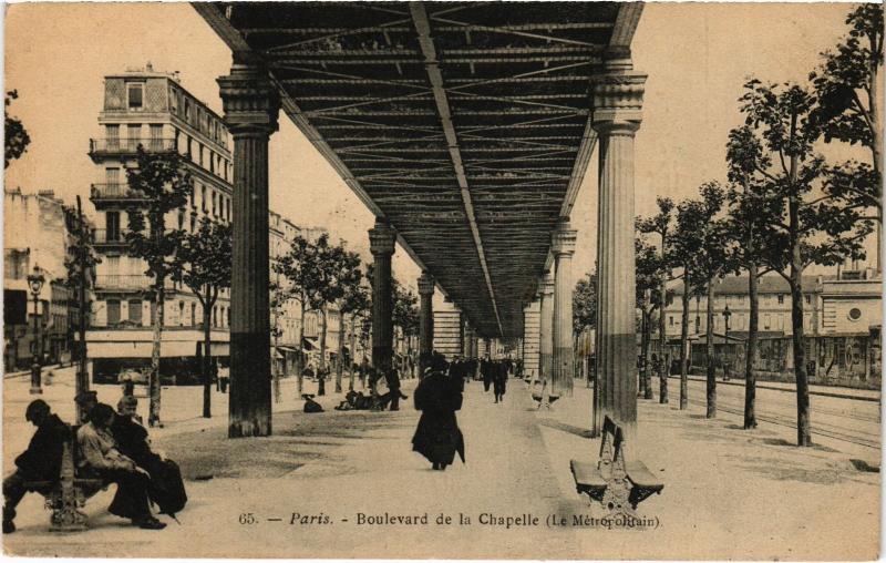 Carte postale ancienne Boulevard de la Chapelle (Le Métropolitain) à Paris 10e