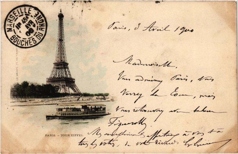 Carte postale ancienne Paris Tour Eiffel