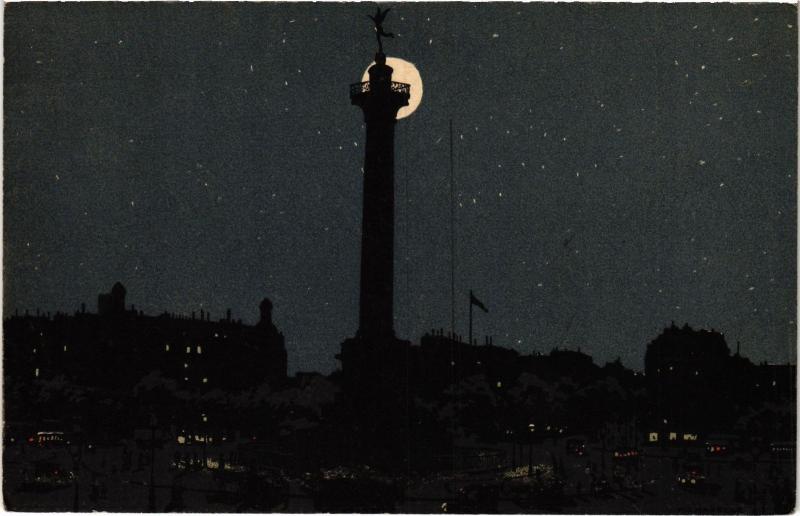 Carte postale ancienne La Place de la Bastille à 9 heures à Paris 12e