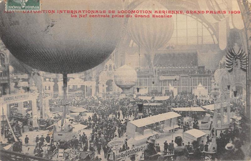 Carte postale ancienne Paris - Exposition Internationale De Locomotion Aerienne - Grand Palais à Paris