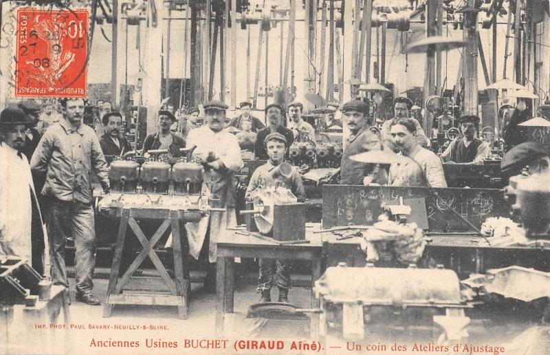Carte postale ancienne Levallois Perret - Anciennes Usines Buchet - Giraud Aine - Un Coin Des At à Levallois-Perret