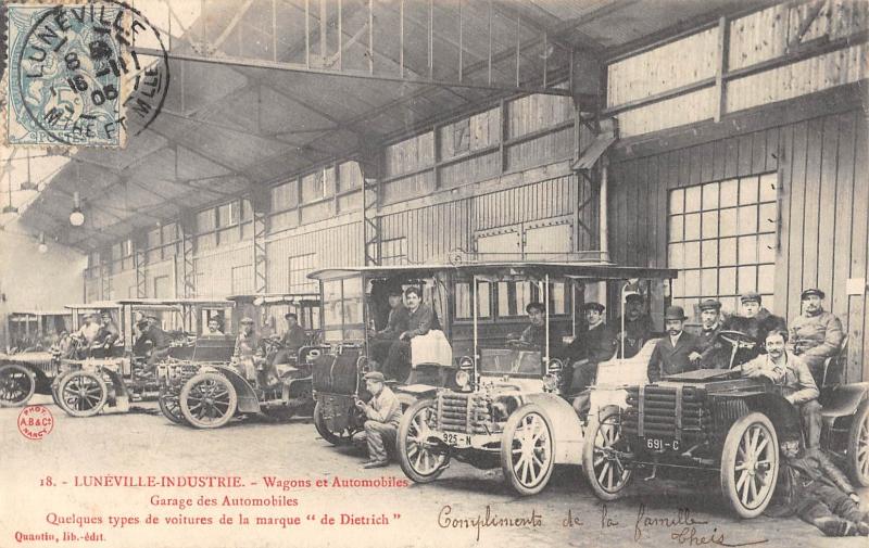Carte postale ancienne Luneville Industrie - Wagons Et Automobiles - Garage Des Automobiles - Qu