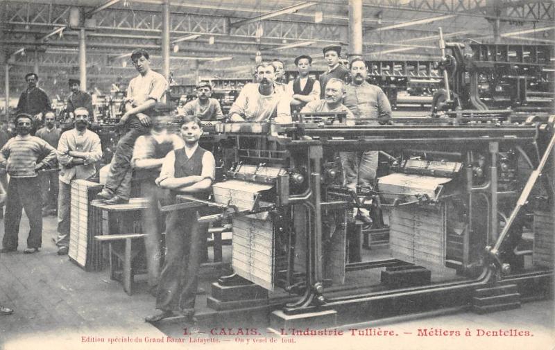 Carte postale ancienne Calais - L'Industrie Tulliere - Metiers A Dentelles à Calais