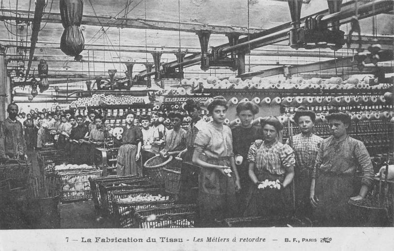 Carte postale ancienne Roubaix - La Fabrication Du Tissus - Les Metiers A Retordre à Roubaix