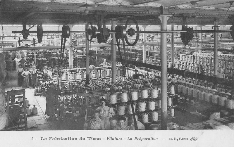 Carte postale ancienne Roubaix - La Fabrication Du Tissus - Filature - La Preparation à Roubaix