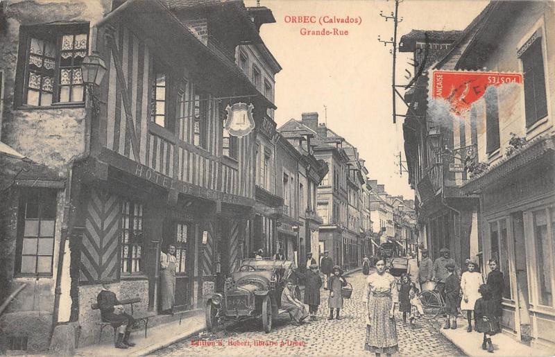 Carte postale ancienne Orbec - Grande Rue à Orbec