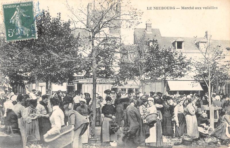 Carte postale ancienne Le Neubourg - Marche Aux Volailles au Neubourg
