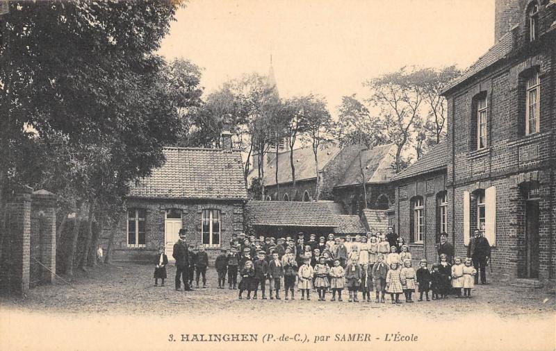 Carte postale ancienne Hallinghen Par Samer - L'Ecole à Samer