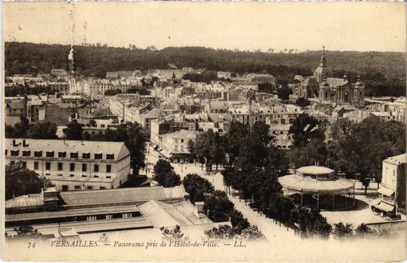 Carte postale ancienne Versailles Panorama pris de l'Hotel de Ville France à Versailles