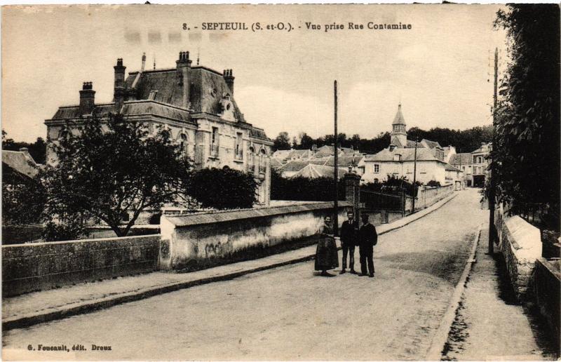 Carte postale ancienne Septeuil Vue prise Rue Contamine France à Septeuil